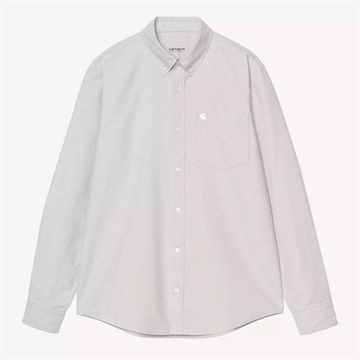 Carhartt WIP l/s C-Logo Shirt Shady Grey / White